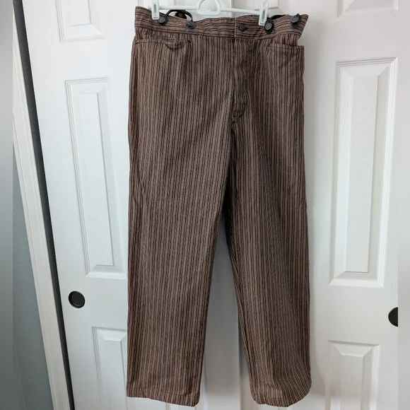 Wah Maker Men's Size 36 Canvas Duckin Frontier Western Vintage Pants suspenders